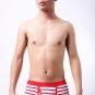 Red striped Men's sexy underwear cotton blend mid-rise boxer briefs #A60