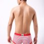 Red striped Men's sexy underwear cotton blend mid-rise boxer briefs #A60