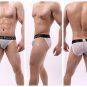 2PK Mesh Gauze Underwear Men's sexy lingerie high legs sheer briefs underpants White #BR1186