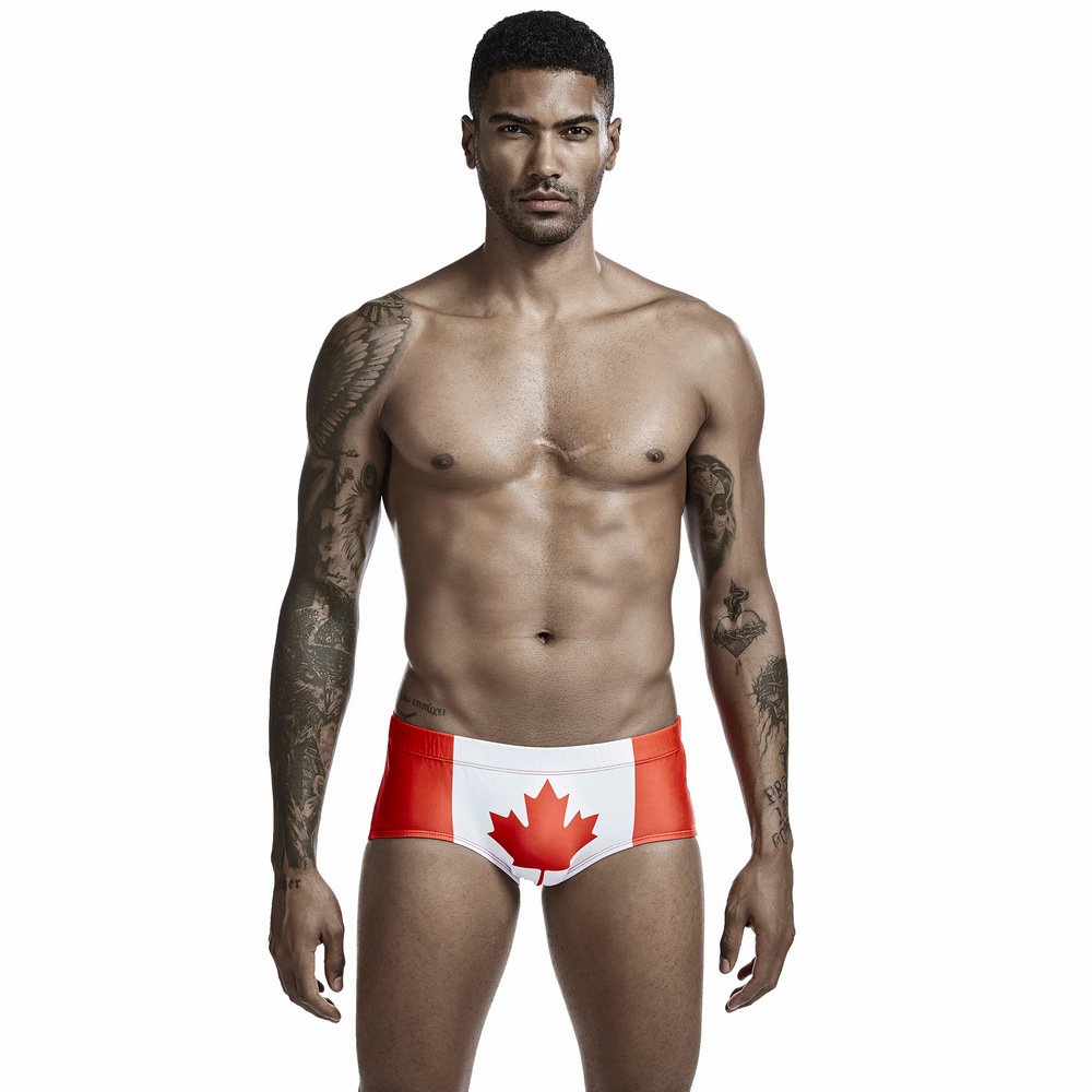 Canada flag printed swimwear Men's beach board swimming boxers #802