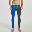 Blue-green Men's Thermal Underwear Male cotton blend sleep bottoms lounge pants 220402