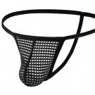Black 10-pack Gay Men's sexy lingerie mesh holes thong T-back Tenga underpants E108