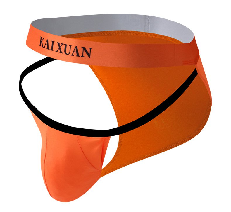Mixed-color 4PK Men's Underwear Lingerie Low-rise Sexy Cut-Out High-Leg Nylon Underpants KX025GC