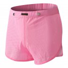 No Need To Wear Briefs! 2PK Men's Sexy Mesh Holes Detachable Pouch Shorts Loungewear KX024DK