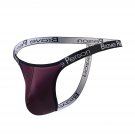 3PK Faux leather pouch mixed-color Men's sexy underwear low-rise t-string thong underpants BR1180