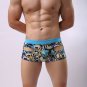 2PK Sexy Men's underwear lingerie cotton blend printed cut-out pouch boxer briefs underpants L424