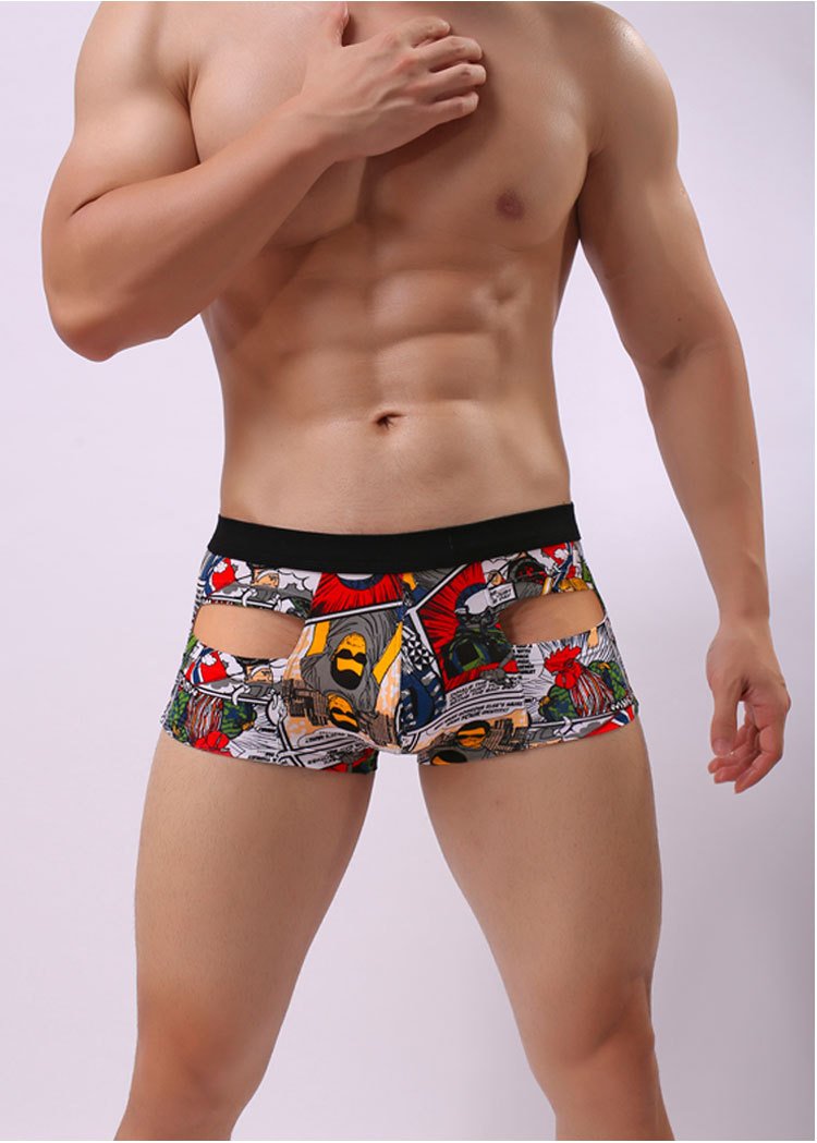 2PK Sexy Men's underwear lingerie cotton blend cartoon pouch boxer briefs underpants L424