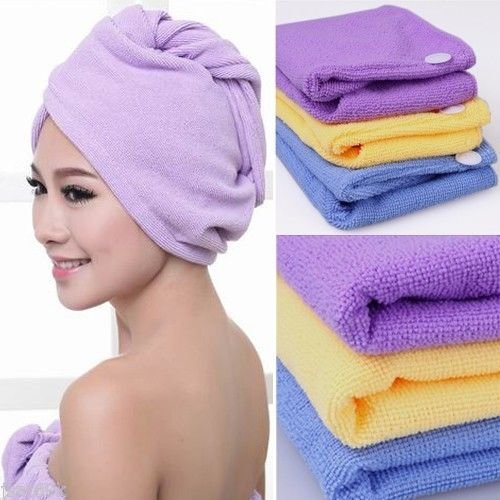 2 Pack Colors Fast Drying Microfiber Hair Towel Wrapped Turban Twist Free Ship