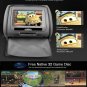 2018 GRAY DIGITAL HEADREST 9" LED DVD PLAYER SCREEN MONITORS & ZIPPER COVER
