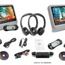 2018 GRAY DUAL DIGITAL UNIVERSAL 9" LCD SCREEN HEADREST MONITOR DVD PLAYER GAME