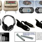 2018 TAN PAIR HEADREST 9" LCD CAR MONITOR DVD PLAYER SCREENS USB IR HEADPHONES