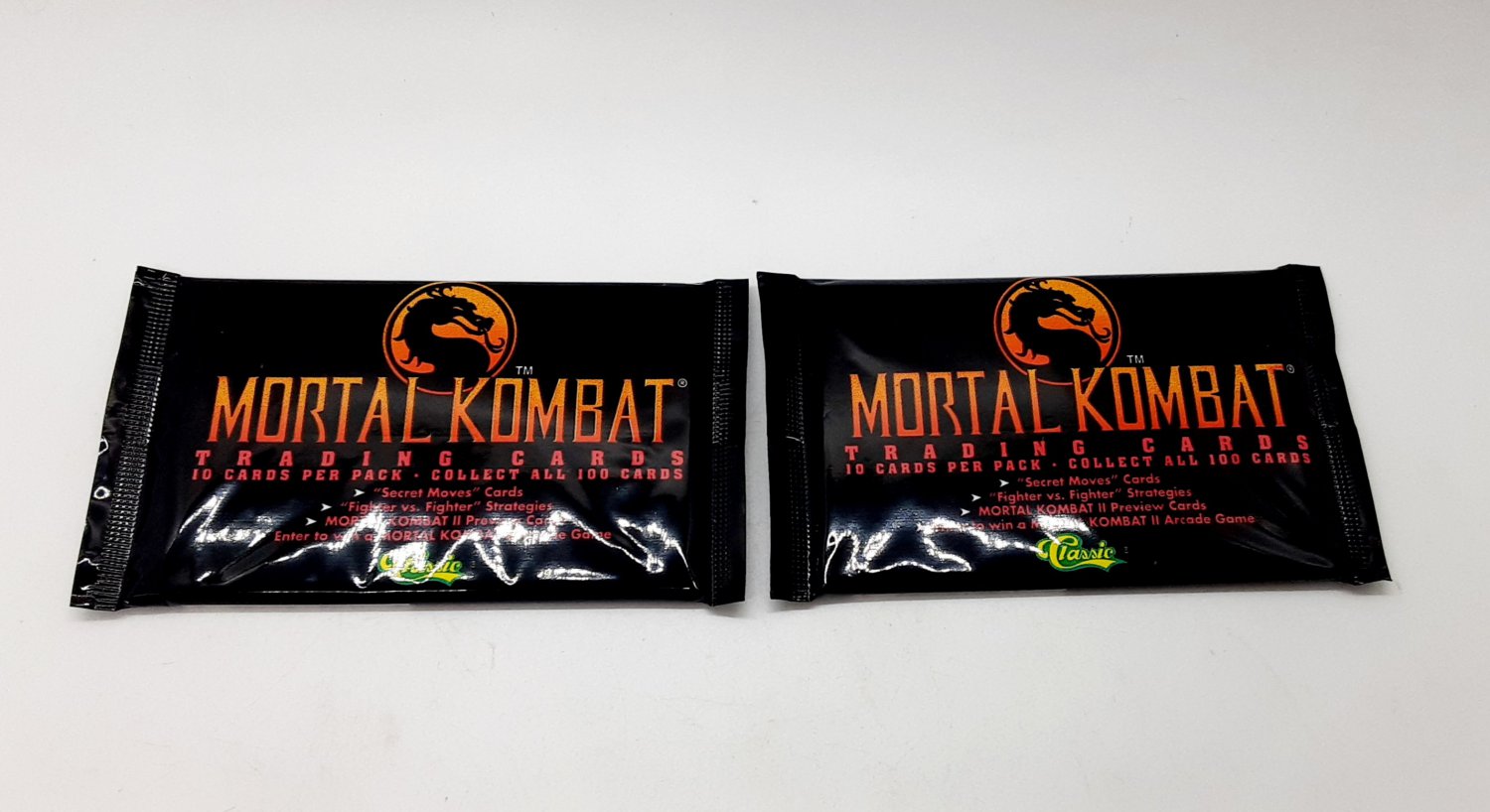 (2) 1994 Classic Mortal Kombat Trading Card Packs