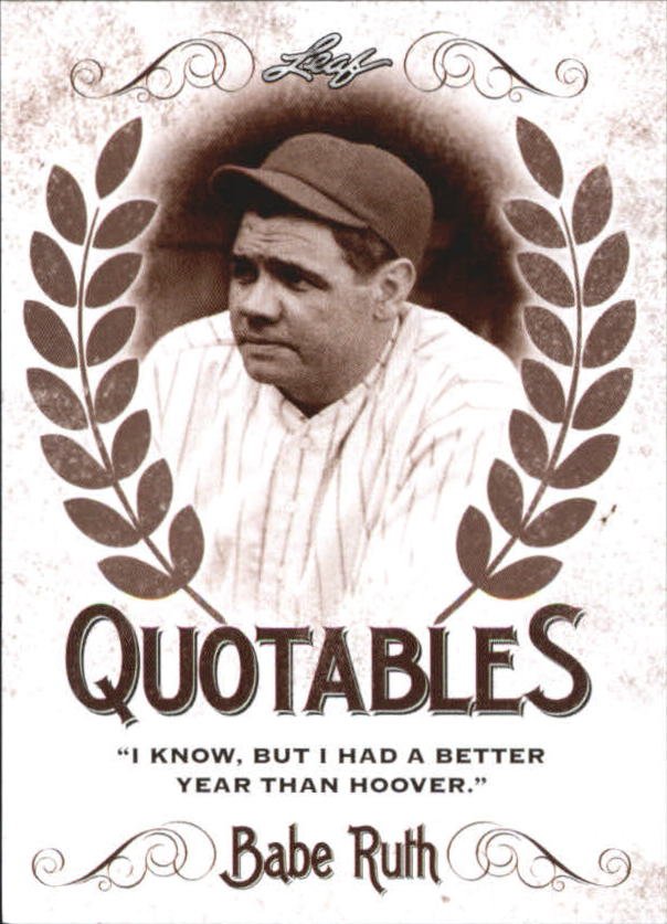 2016 Leaf Babe Ruth Collection Quotables Q9 Babe Ruth