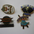 LABEL PINS HAT PINS 4 PC LOT COLLECTIBLE PINS SPORTS