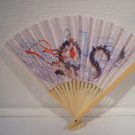 Asian Chinese Paper Printed Dragon Hand Fan, Fan24