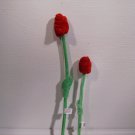 Plush Red Roses with Bendable Stems , 2 Pc Set