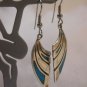 Sterling Silver Turquoise & White stone Dangle Earrings, nSS113