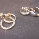 Fashion Silver Hoop Earrings  2 Different Pairs, Sets