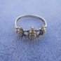 925 Silver Three Turtles Ladies Ring Size 10 Vintage