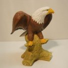 Eagle Hand Painted Porcelain Perched On Rock Collectible n704