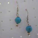 925 Turquoise Stone Bead Dangle Earrings