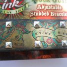 Sculls Snakes Ink Love Life Rock Out Adjustable Studded Bracelet by D.M. Merch