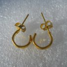 Gold Fashion Design Post Hoop Earrings