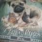 Tapestry beautiful Pug Dog Multiple Pug Shots Colorful Couch Throw Rug