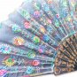 Multiple Floral & Black Embroidered Decor Lace Fan 18x9 n134 Vintage