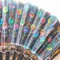 Multiple Floral & Black Embroidered Decor Lace Fan 18x9 n134 Vintage