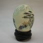 Asian Hand Painted Eggs Real Shells Scenery with Trees Painted Display Vintage