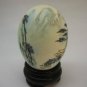 Asian Hand Painted Eggs Real Shells Scenery with Trees Painted Display Vintage