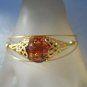 Gold Cuff Bracelet w/ Crystal Stone Fashion Jewelry