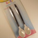 Baby Collection 2 pack Stainless Steel Baby Spoons Rubber Coated Tips 5.5:L