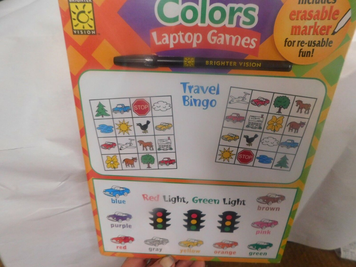 3x new Vintage 3 Game Laptop Table Top Color Board Travel Games n100
