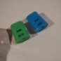 Vintage 2 pc Panda Bear Compact Pencil Sharpener metal blade 2"D #2