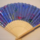 Silk Colorful Fan with Flowers Designs  Handheld Fan Folding Fans Asian #0410
