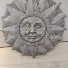 Sun Sunburst Folk Art Indoor Outdoor Garden Plaque  / Plate 11 1/2" Diameter
