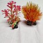 2 px Fish Tank Artificial Water Plastic Plants with rock Base