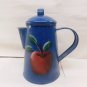 Vintage Enamel Ware Apple Tea Light Metal Pitcher Farmhouse