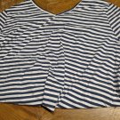 terry & sky women stripped  V neck short sleeve shirt plus size 3X 24w 26w