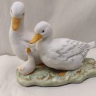 HOMCO White Duck Geese Trio #1425 Ceramic Porcelain Figurine 4.75" Statue