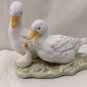 HOMCO White Duck Geese Trio #1425 Ceramic Porcelain Figurine 4.75" Statue