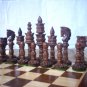 Collectable GIFT Chess Set Handicraft NEW Wooden Lotus Design 32 Chess Pieces
