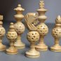 Premium Collectible Chess Set Jali Design Wooden Handicraft 32 Chess Pcs King 4"