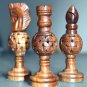 Premium Collectible Chess Set Jali Design Wooden Handicraft 32 Chess Pcs King 4"