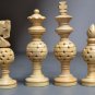 Premium Collectible Chess Set Jali Design Wooden Handicraft 32 Chess Pcs King 4"