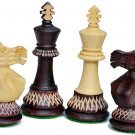 Collectible Exclusive Chess Set Burnt Design King 3" Wooden 32 Chess Pcs