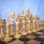 Collectable Chess Set-Handicraft Wooden Lotus Design 32 Chess Pcs Only On SALE