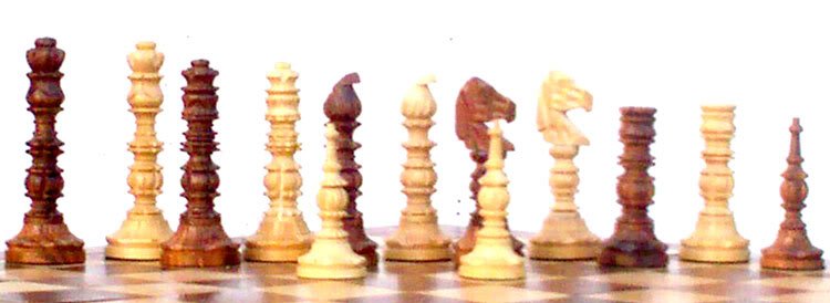 Wooden Chess Set-Historical Mugal Design Tower Type Collectible 32 Chess Pieces